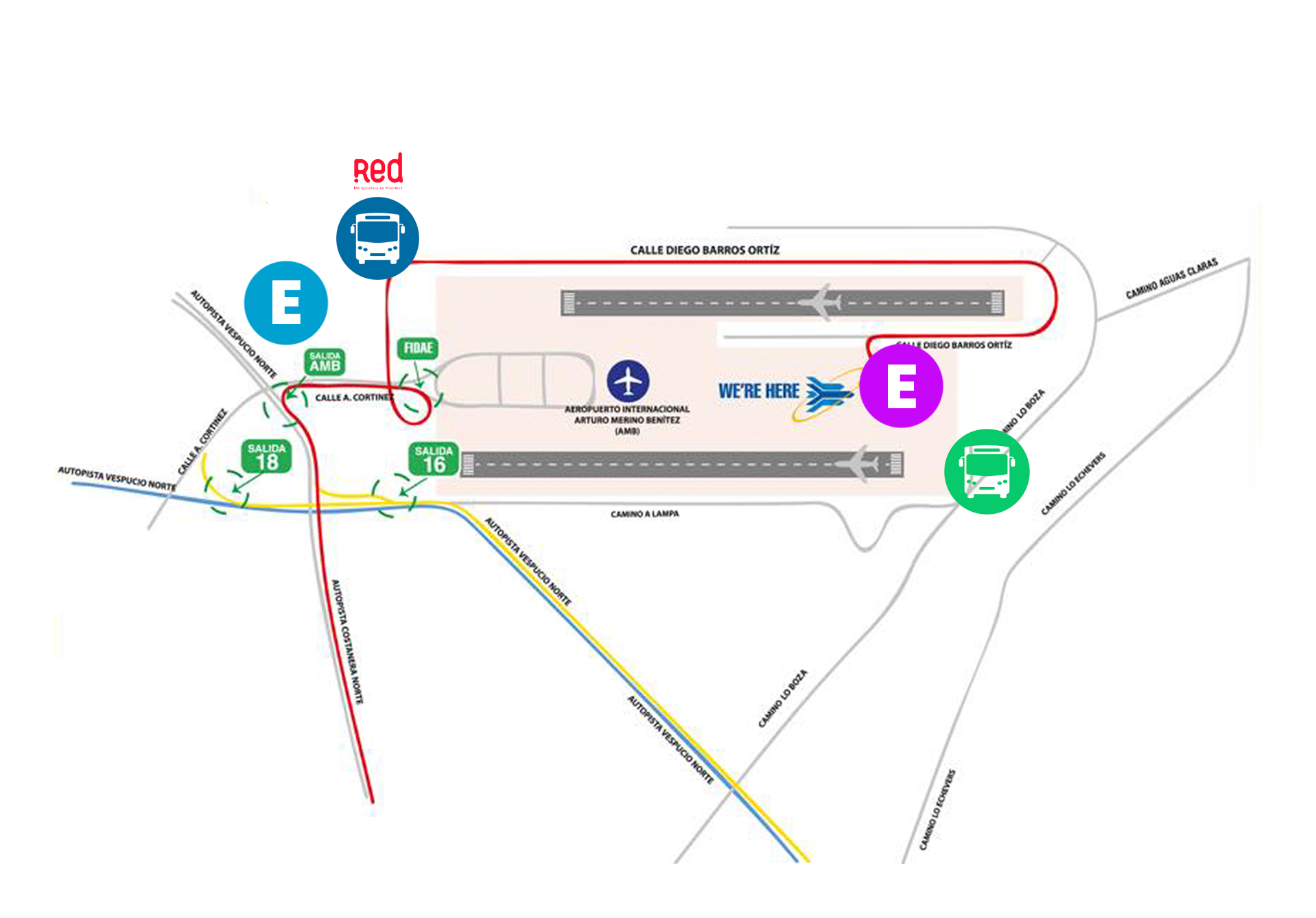 Mapa de acceso FIDAE